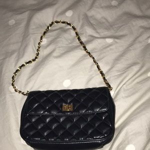Navy Purse with gold detail